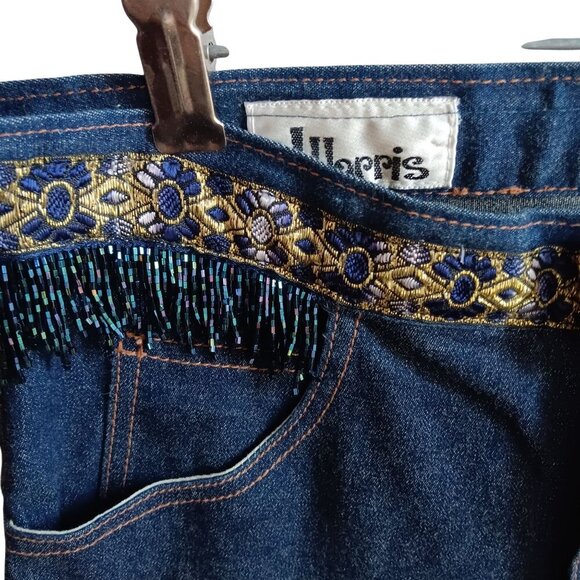 10 28x29 J Harris Vintage Womens Western Stretch Jeans Beaded Trim Embellished - Picture 4 of 9